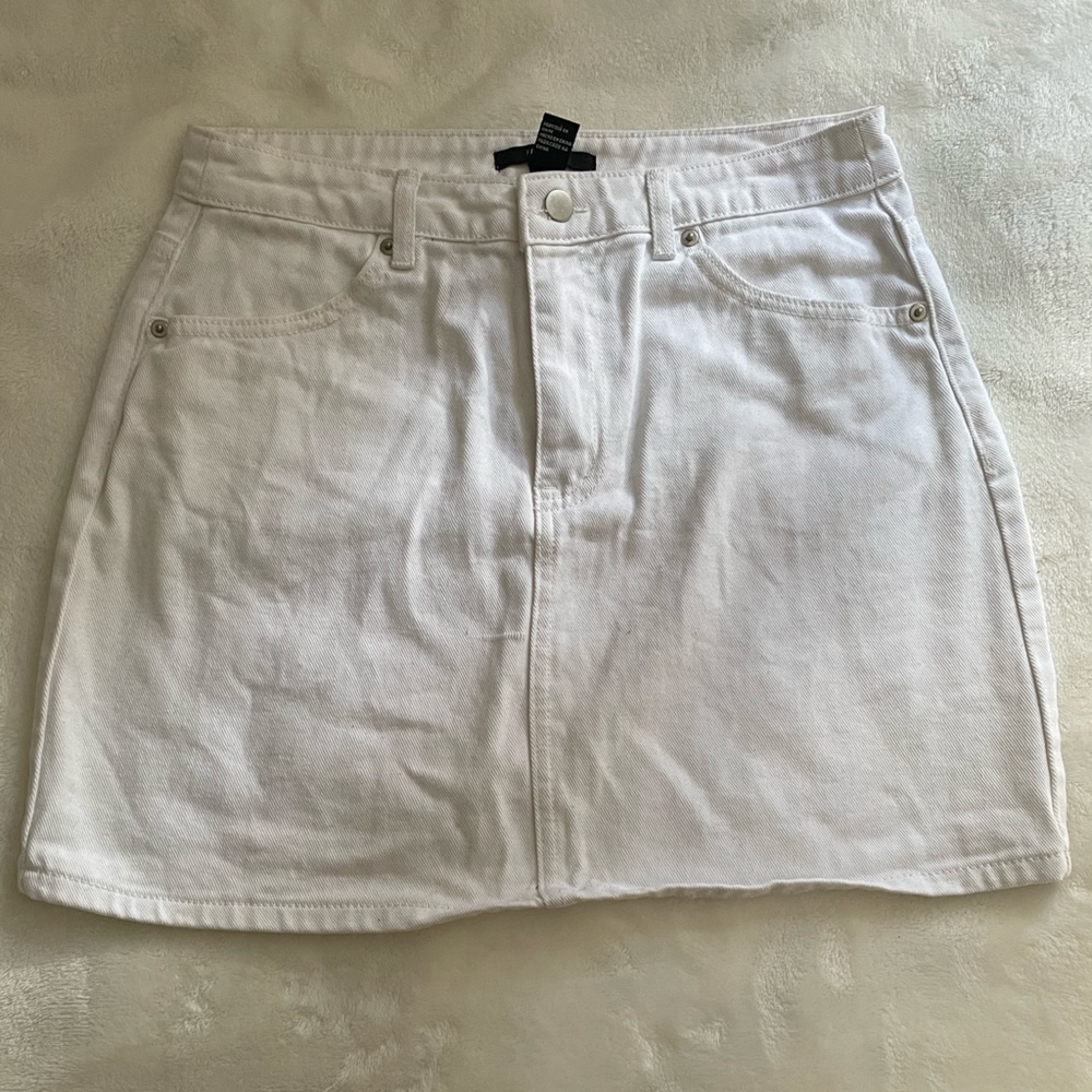 White Denim Skirt